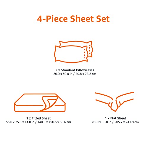 Full 4-piece set including flat and fitted sheets