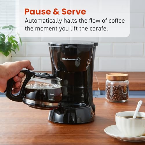 Elite Gourmet coffee maker on a kitchen counter