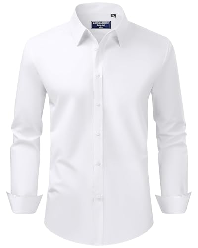 Alimens & Gentle Mens regular fit dress shirt white