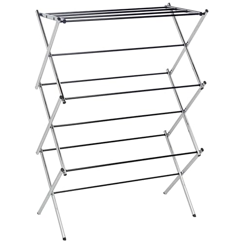 Basics Foldable Portable Metal Clothes Drying Rack