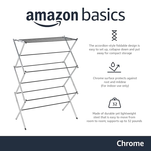 Folded Basics clothes drying rack storage
