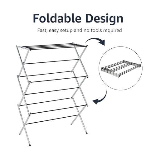 Steel frame drying rack for indoor use