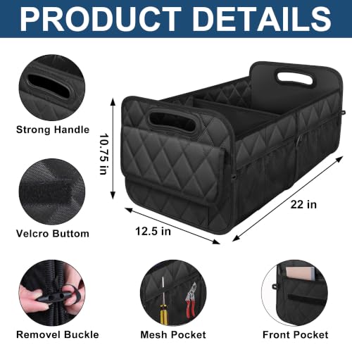 Black car trunk organizer setup