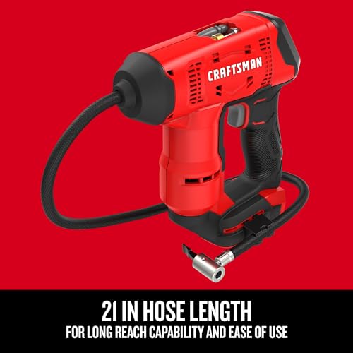 Red cordless air pump side profile