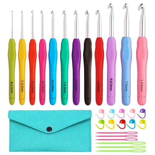 Yarniss 12-size ergonomic crochet hook set