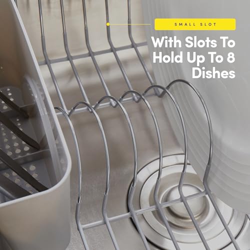 Top view of space-saving dish organizer layout