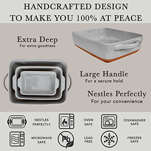 Mora baking dish showing handle detail