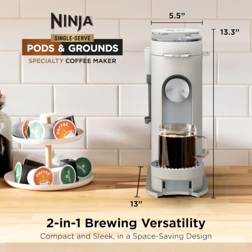 Ninja coffee maker with pod and grounds setup