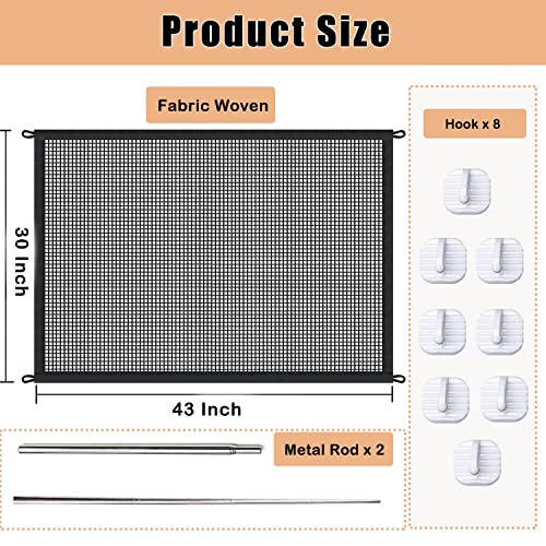 Black mesh gate folded for storage