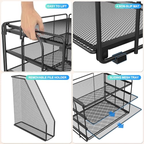 Assembled desk file organizer setup