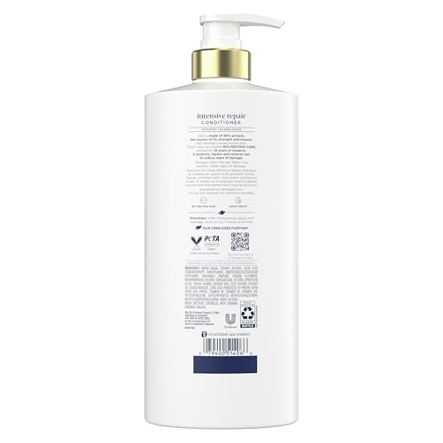 Back of Dove Intensive Repair bottle with instructions