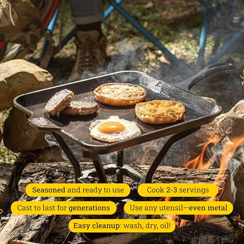 Top view of Lodge pre-seasoned square griddle