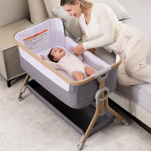 Larex 3-in-1 Baby Bassinet Dark Gray front view