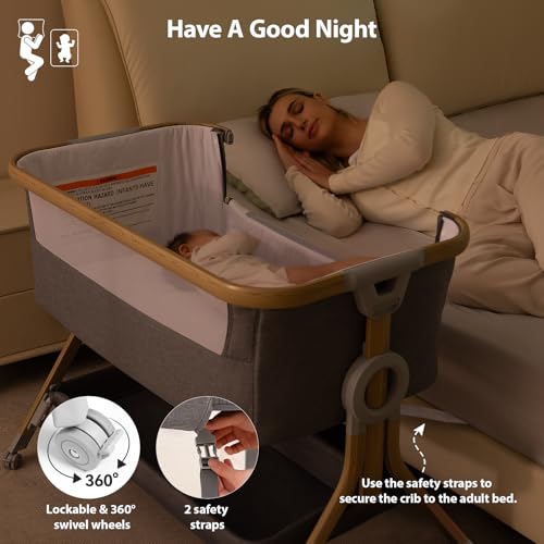 Larex baby bassinet with mosquito net attached