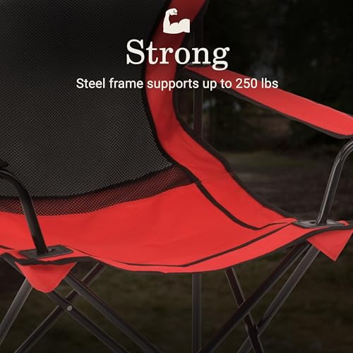 Coleman folding chair cooling mesh back view
