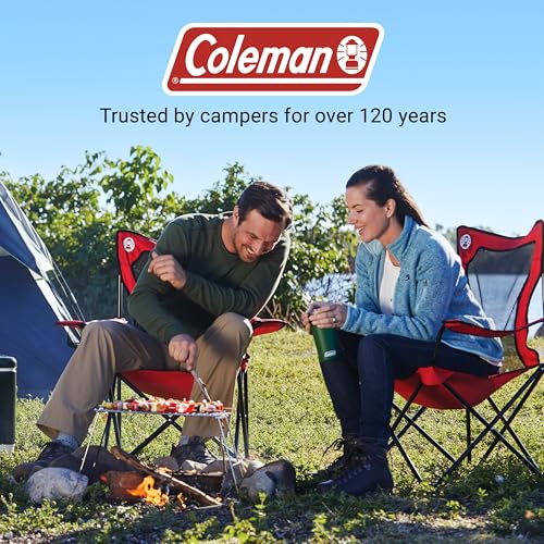 Coleman chair folded for storage