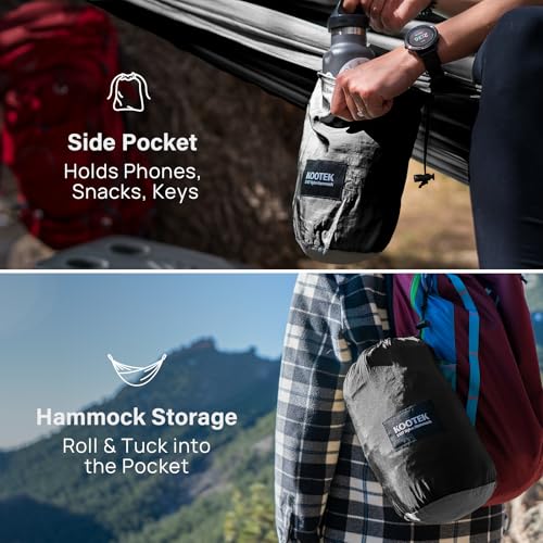 Kootek Camping Hammock strap and carabiner detail