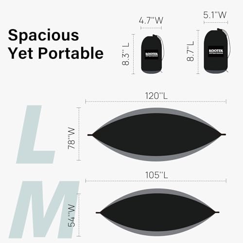 Top view of Kootek Black and Grey hammock