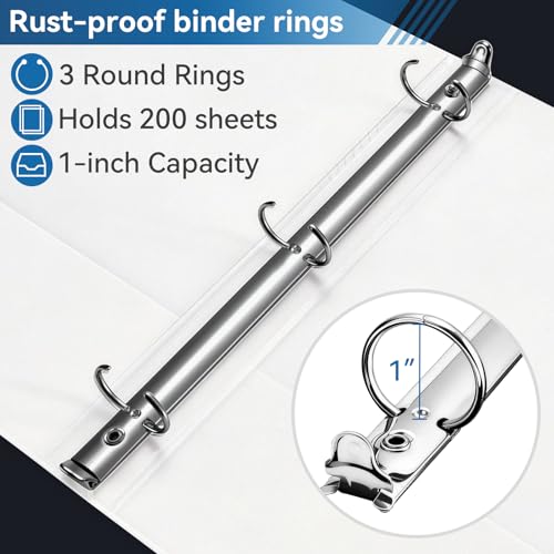 Close up of SUIN binder rings