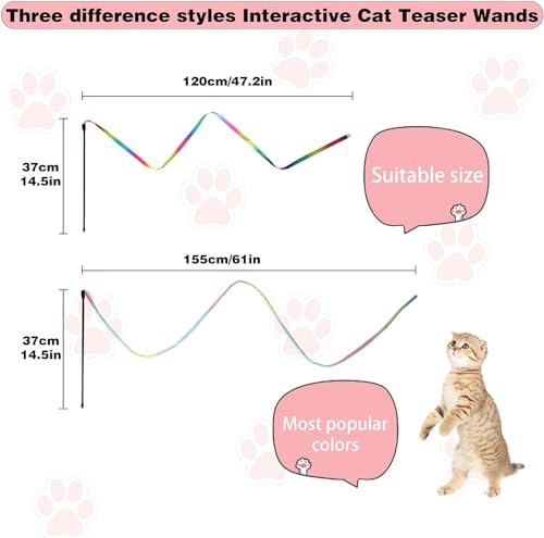 Rainbow ribbon interactive cat teaser
