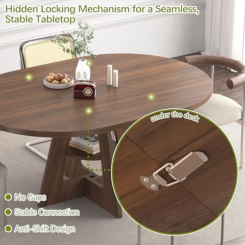 Fabulcozy kitchen table hidden leaf storage