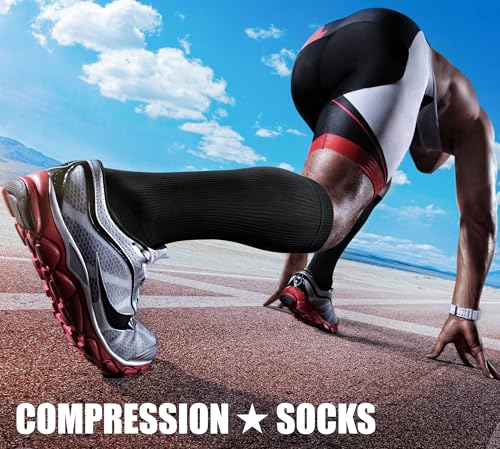 Compression socks worn on athlete feet