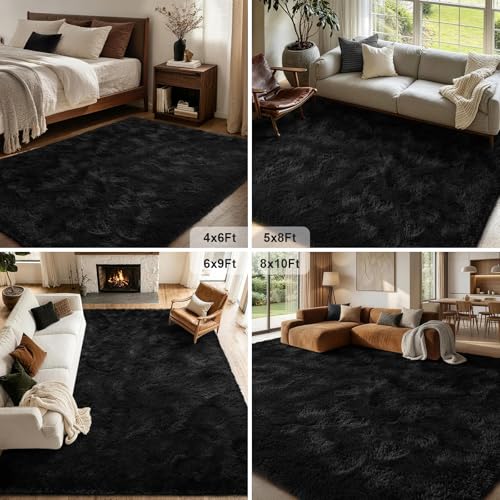 Rectangular 8x10 rug layout in a living area