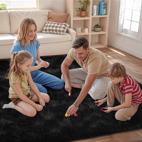 FinRèc Home rug model FR-Fluffy-Black-8x10