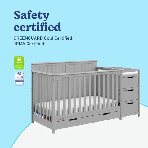Graco Hadley crib showing adjustable mattress base