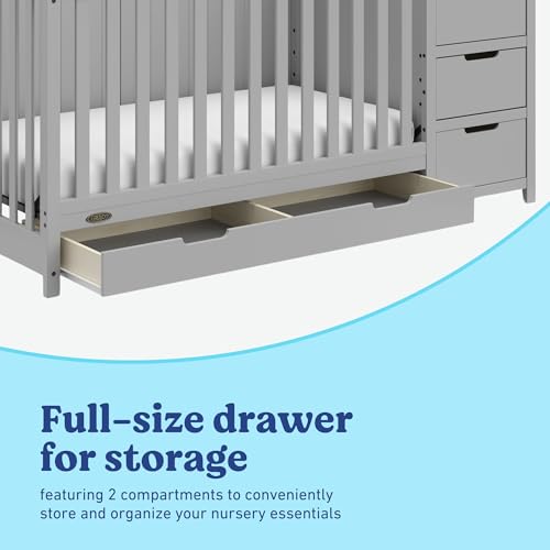 Detailed view of the crib drawer glides