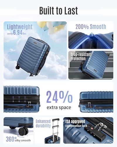 LIGHT FLIGHT 20 inch suitcase side profile
