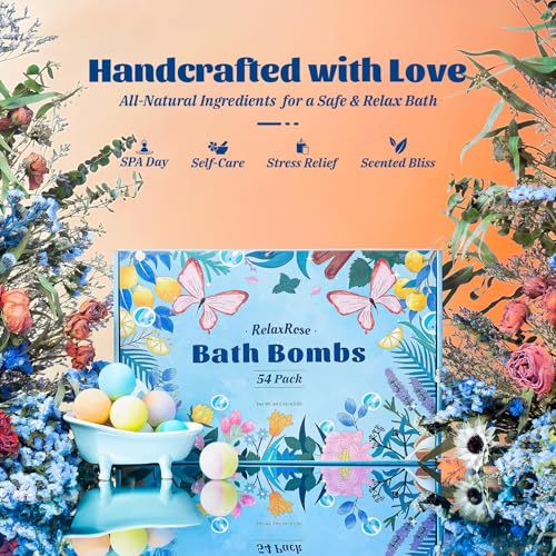 RelaxRose natural ingredients bath bomb kit