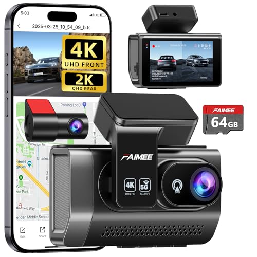 FAIMEE 4K Dash Cam F6 Black front view