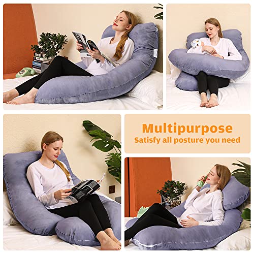 Grey maternity pillow side profile