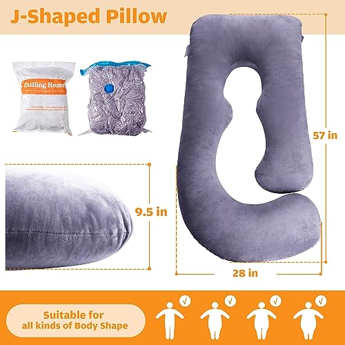 Pregnancy pillow used in bed setting