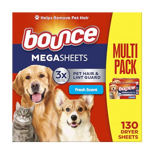 Bounce Pet Hair and Lint Guard Mega Dryer Sheets box