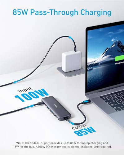 Anker 332 hub connected to laptop