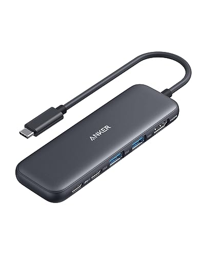 Anker 332 hub with laptop and monitor setup