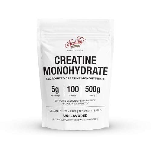 HEARTHY FOODS Creatine Monohydrate front label