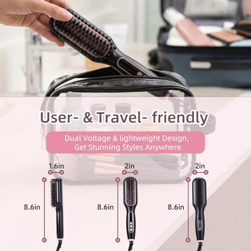Full kit contents including blow dryer brush and straightener