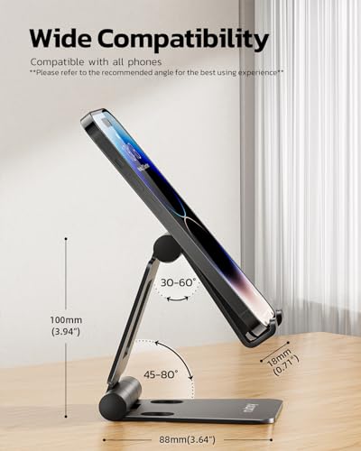 Side view of Nulaxy phone stand showing adjustable angle