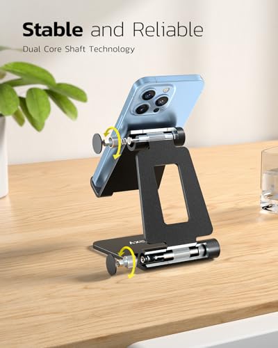 Black and silver Nulaxy stands holding smartphones