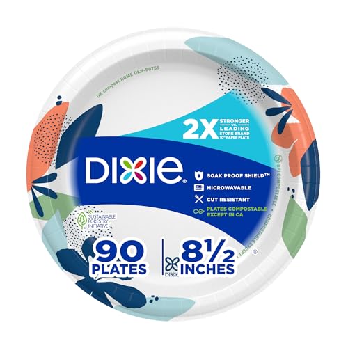 Dixie 8.5 inch paper plates stack
