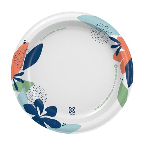 Close up of Dixie disposable plates