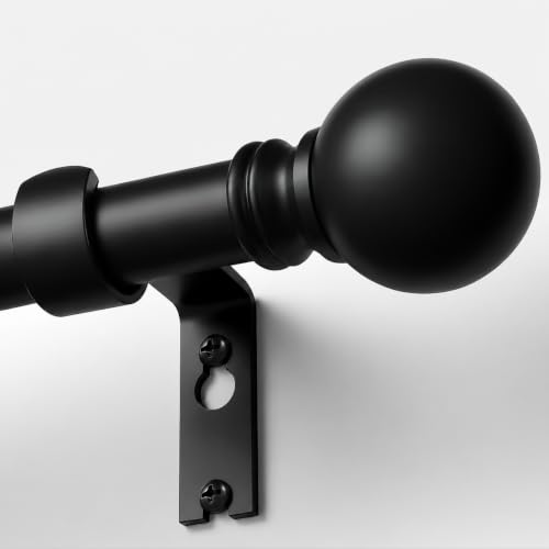 Immiehh black curtain rod on window