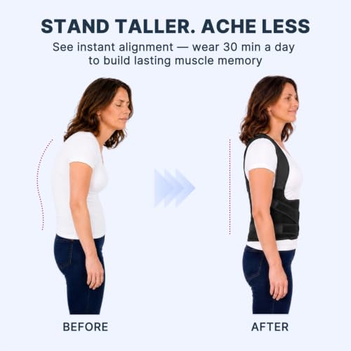 Adjustable straps on black posture brace