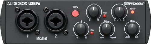 PreSonus AudioBox 96 interface back panel inputs