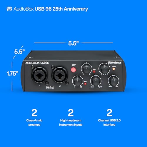 PreSonus AudioBox 96 interface with controls
