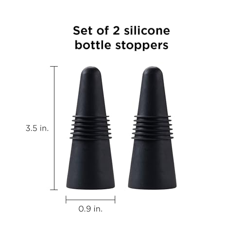 Stainless steel and rubber wine stopper detail