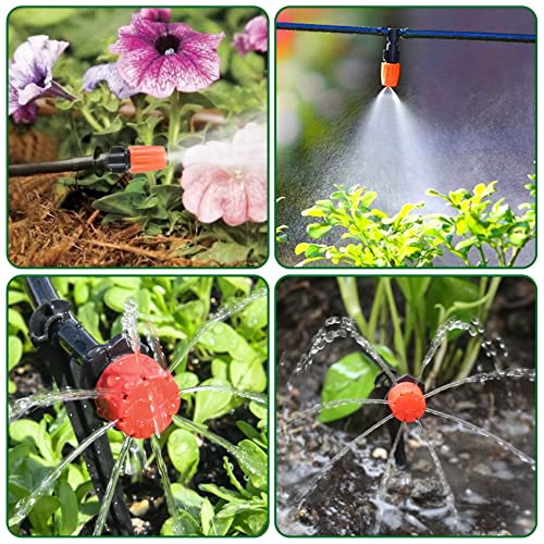 Garden bed with installed drip tubing